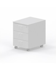 LAS - Cassettiera L.42 x H.57 x P.55 cm  in legno su ruote con 3 cassetti