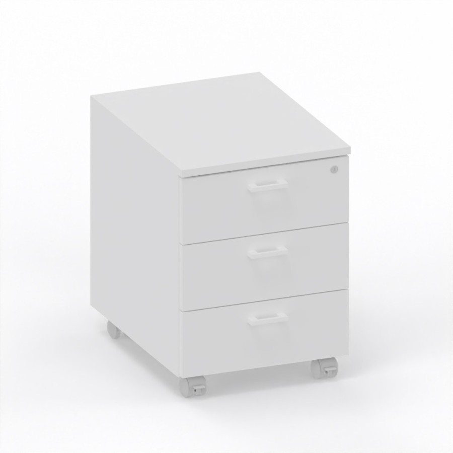 LAS - Cassettiera L.42 x H.57 x P.55 cm  in legno su ruote con 3 cassetti