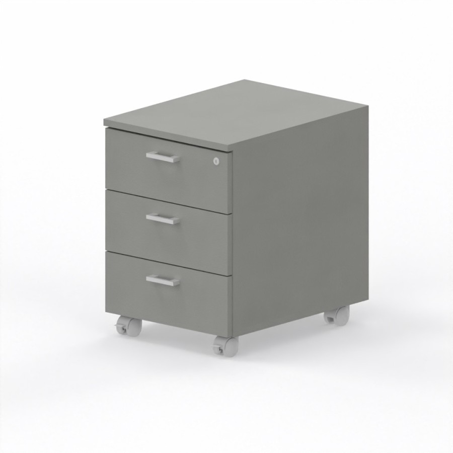 LAS - Cassettiera L.42 x H.57 x P.55 cm  in legno su ruote con 3 cassetti