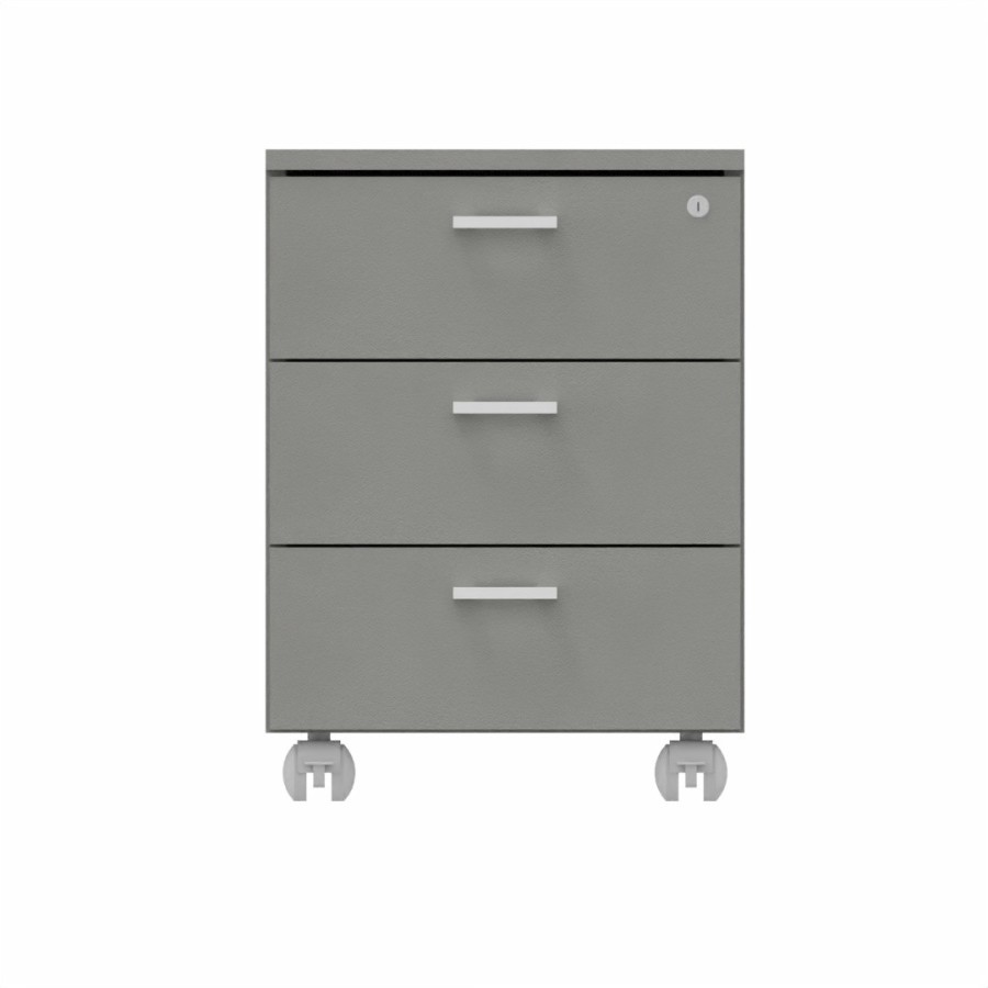 LAS - Cassettiera L.42 x H.57 x P.55 cm  in legno su ruote con 3 cassetti