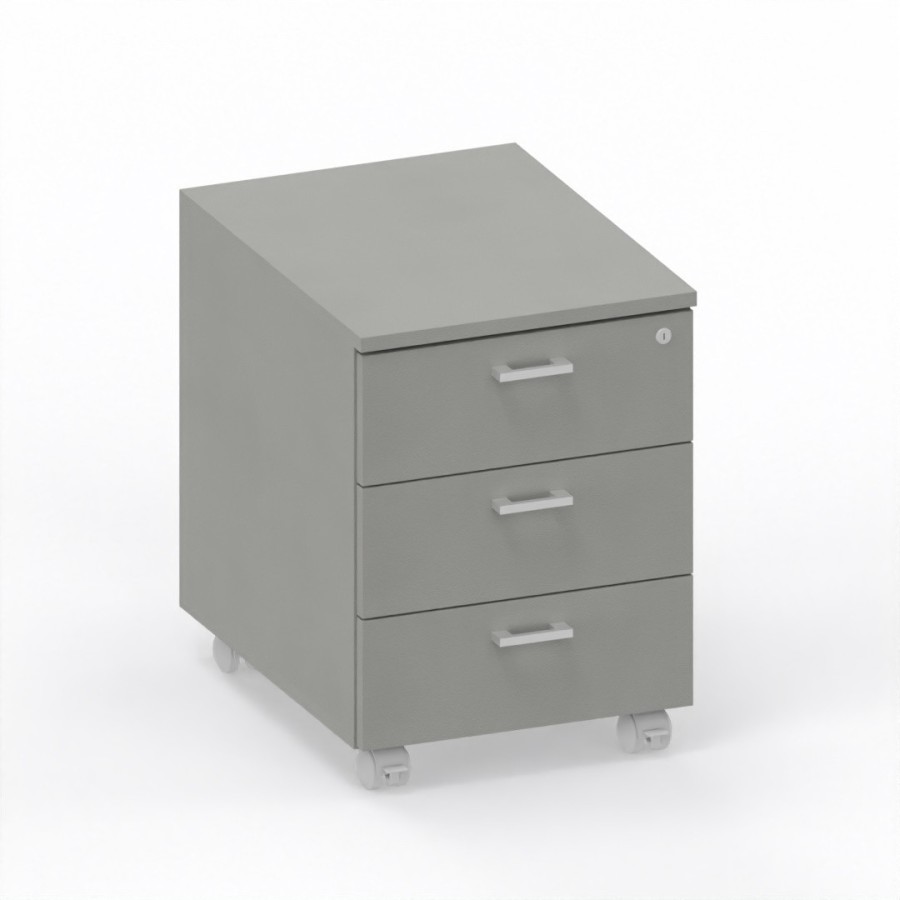 LAS - Cassettiera L.42 x H.57 x P.55 cm  in legno su ruote con 3 cassetti