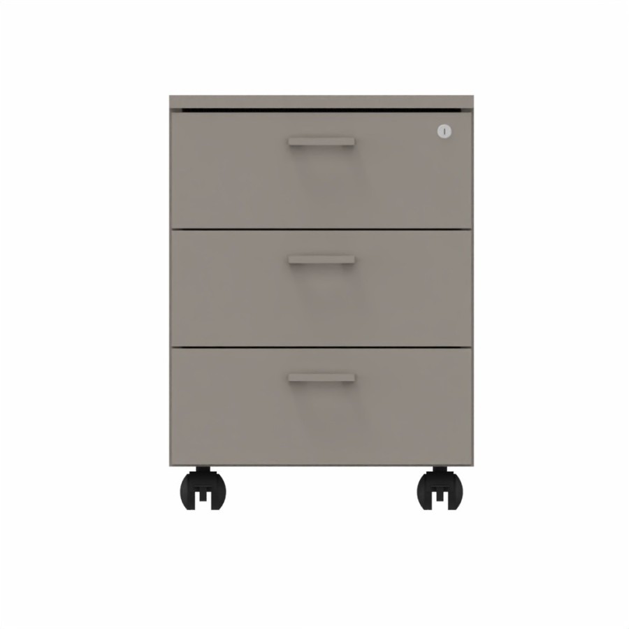 LAS - Cassettiera L.42 x H.57 x P.55 cm  in legno su ruote con 3 cassetti