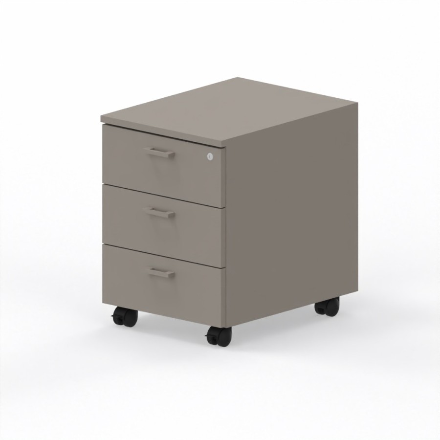 LAS - Cassettiera L.42 x H.57 x P.55 cm  in legno su ruote con 3 cassetti