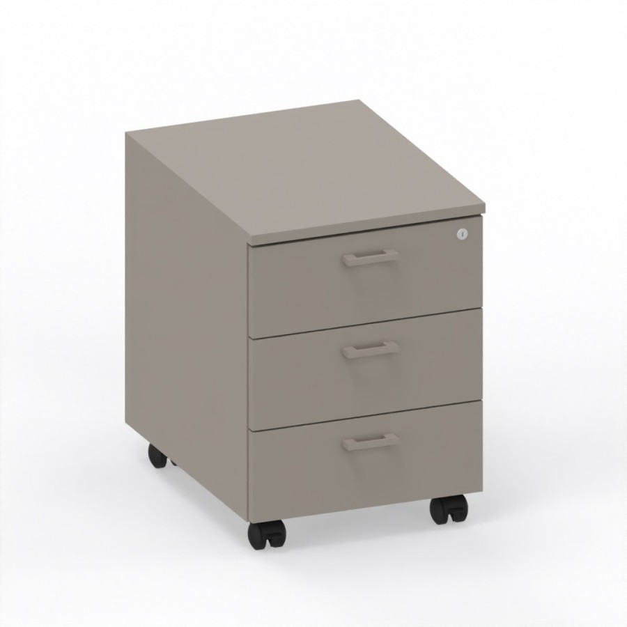 LAS - Cassettiera L.42 x H.57 x P.55 cm  in legno su ruote con 3 cassetti