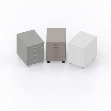 LAS - Cassettiera su ruote 3 cassetti + 1 porta-cancelleria con serratura