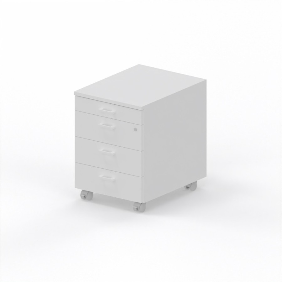 LAS - Cassettiera su ruote 3 cassetti + 1 porta-cancelleria con serratura