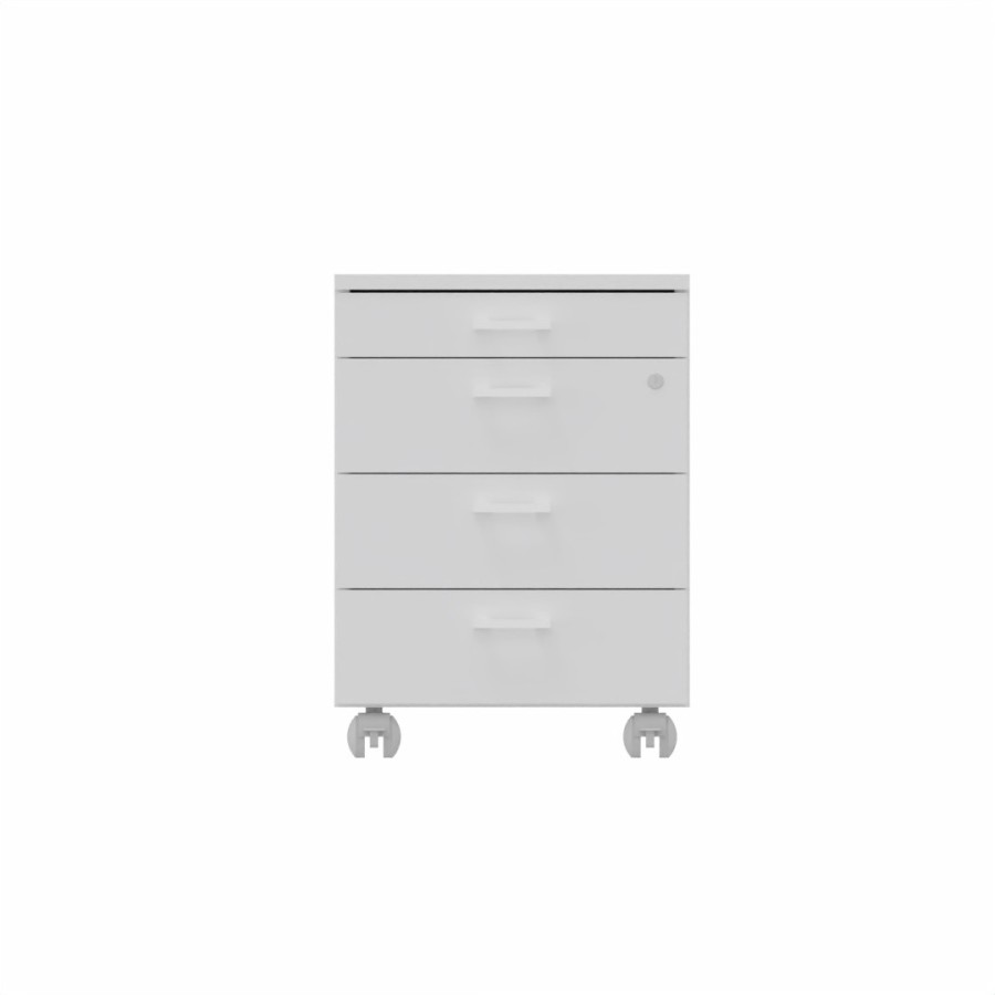 LAS - Cassettiera su ruote 3 cassetti + 1 porta-cancelleria con serratura