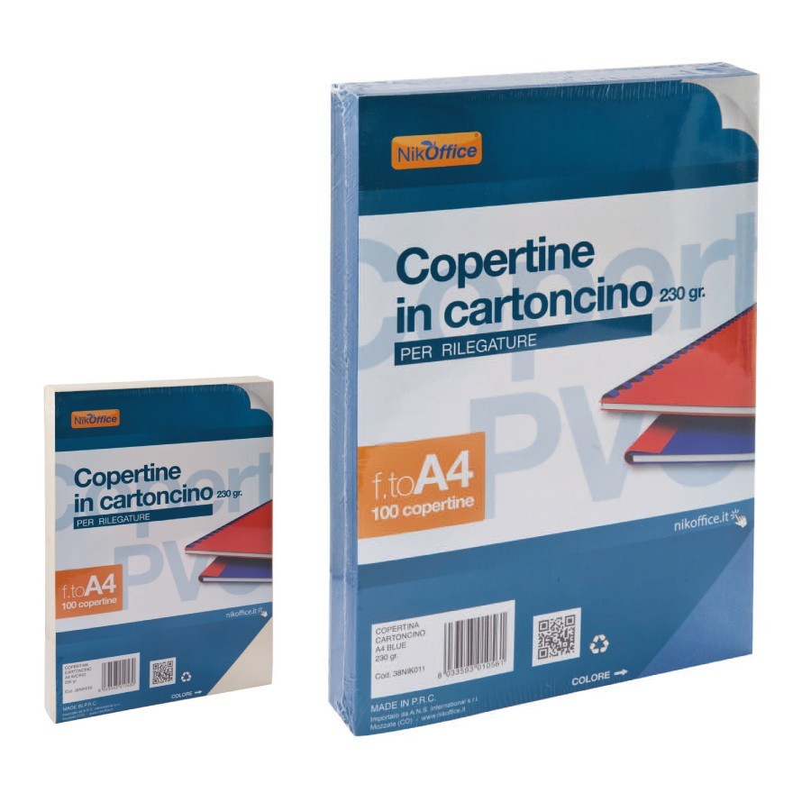 Copertine per rilegatura in cartoncino colorato 230g groffato 100 fogli