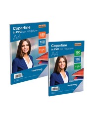 Copertina in Pvc A4 per rilegatura trasparente 150 MIC - confezione 100 fogli