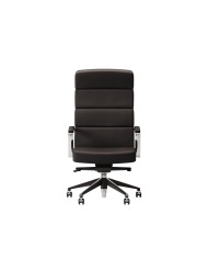 LAS - Poltrona direzionale con schienale schienale alto e braccioli in alluminio con pad tappezzati