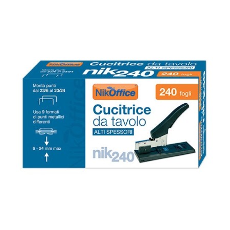 Cucitrice da tavolo in metallo per alti spessori fino a 240 fogli