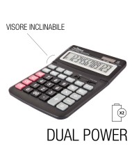 Calcolatrice big da tavolo 12 cifre ideale per ufficio display inclinabile e regolabile DK-289