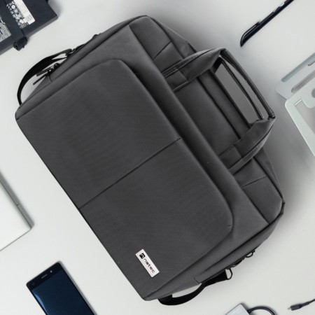 Natec Gazelle  - Borsa per notebook business pluriscomparti 15,6" elegante e sicura - Grigio scuro