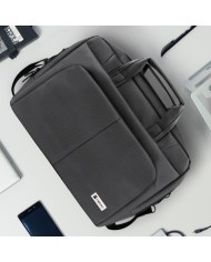 Natec Gazelle  - Borsa per notebook business pluriscomparti 15,6" elegante e sicura - Grigio scuro