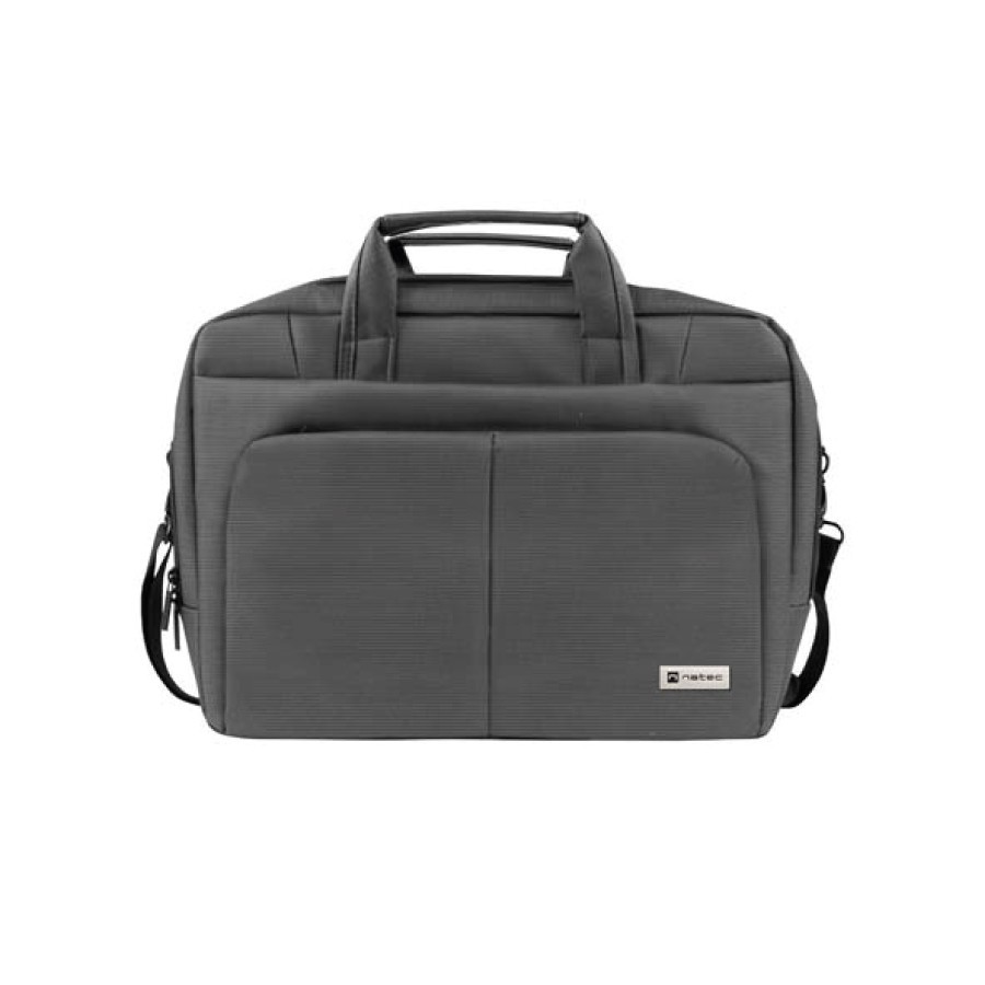 Natec Gazelle  - Borsa per notebook business pluriscomparti 15,6" elegante e sicura - Grigio scuro