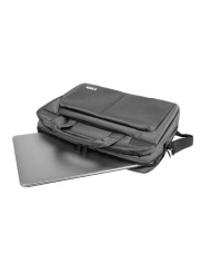 Natec Gazelle  - Borsa per notebook business pluriscomparti 15,6" elegante e sicura - Grigio scuro