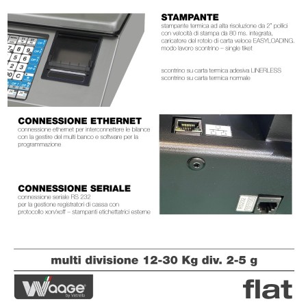 Bilancia waage Flat 12-30 kg div. 2-5 g omologata per ambulanti e negozi medie dimensioni