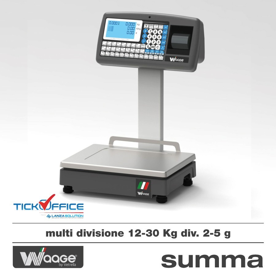 Bilancia waage Summa 30 kg omologata e certificata per ambulante e negozio multi-range 12-30Kg