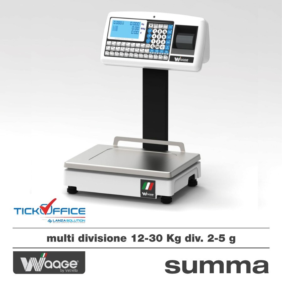 Bilancia waage Summa 30 kg omologata e certificata per ambulante e negozio multi-range 12-30Kg
