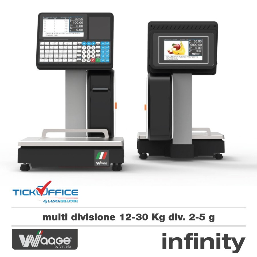 Bilancia Infinity Waage 12-30 kg certificata e omologata per supermercati negozi attività di produzione