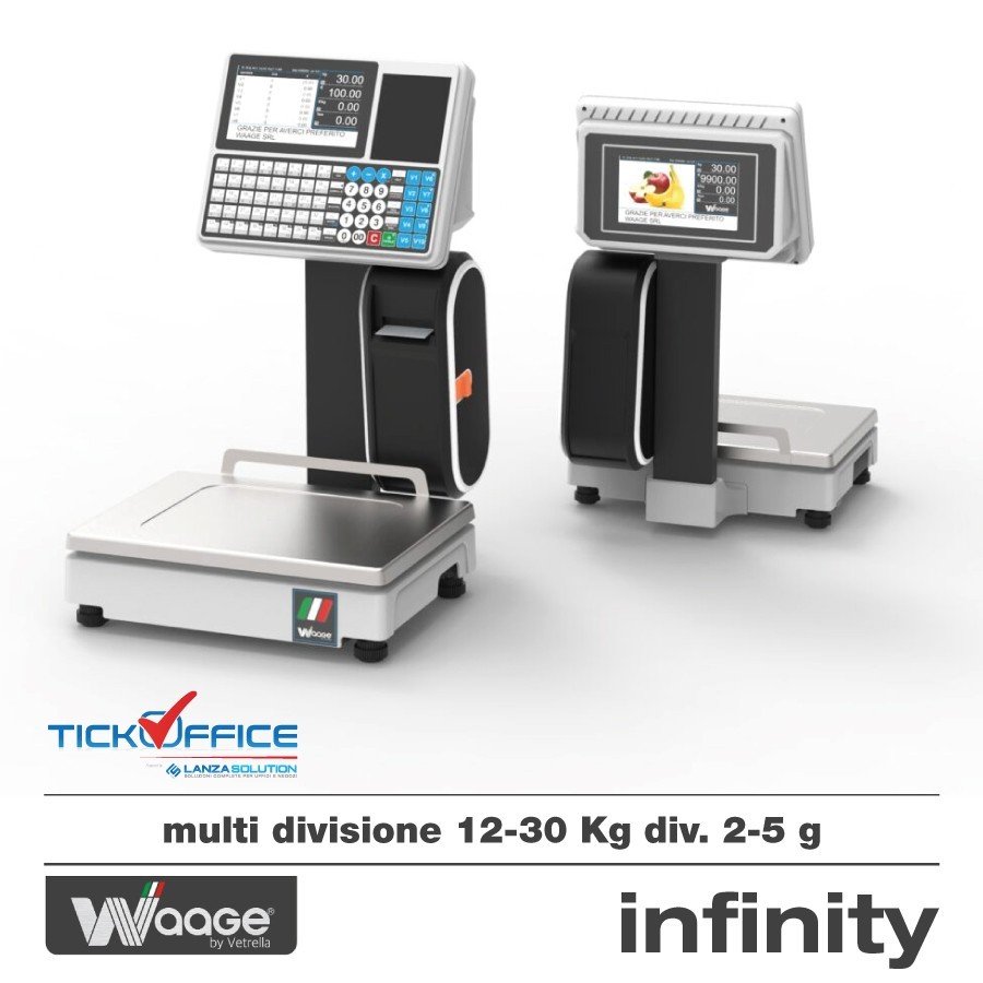 Bilancia Infinity Waage 12-30 kg certificata e omologata per supermercati negozi attività di produzione