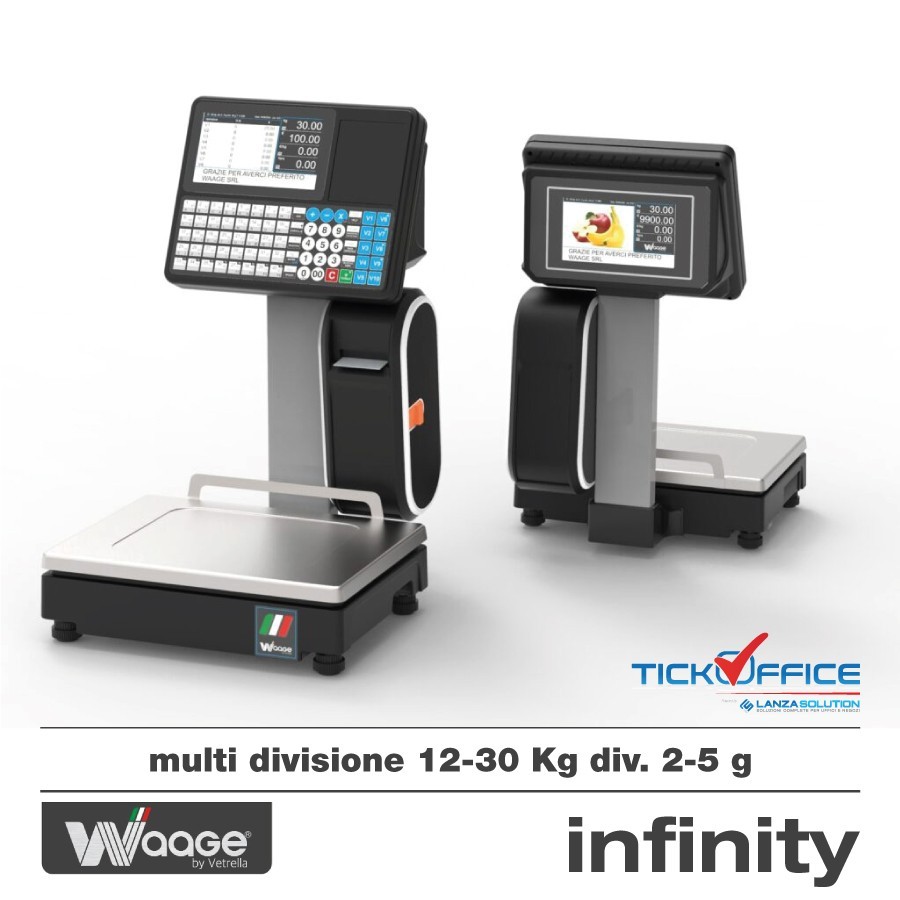 Bilancia Infinity Waage 12-30 kg certificata e omologata per supermercati negozi attività di produzione