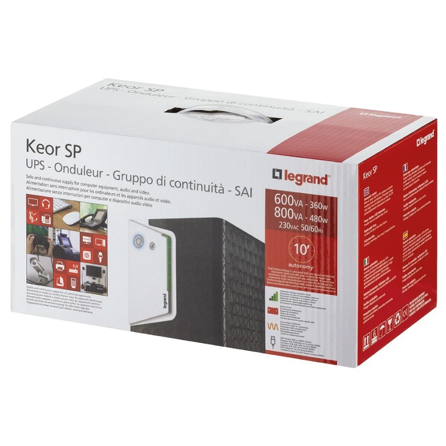 Ups Gruppo di continuità Keor Sp 800va Legrand 310184 - 1 presa IEC +1 presa shuko