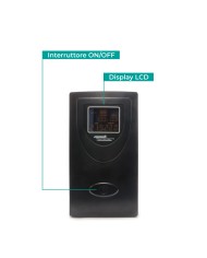 UPS Line Interactive 2000VA, Stabilizzatore AVR, 2 Batterie 12V/9Ah, 2 Uscite Schuko/Ita, Porta USB, Protezione RJ