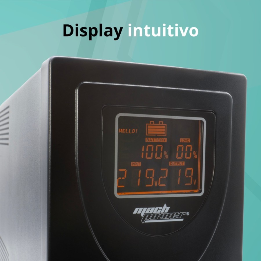 UPS Line Interactive 2000VA, Stabilizzatore AVR, 2 Batterie 12V/9Ah, 2 Uscite Schuko/Ita, Porta USB, Protezione RJ