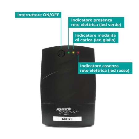 UPS 1000VA/510WPLAST 1*12V/8Ah, 2*OUTPUT, 1*USB, Protezione RJ, SOFTW.