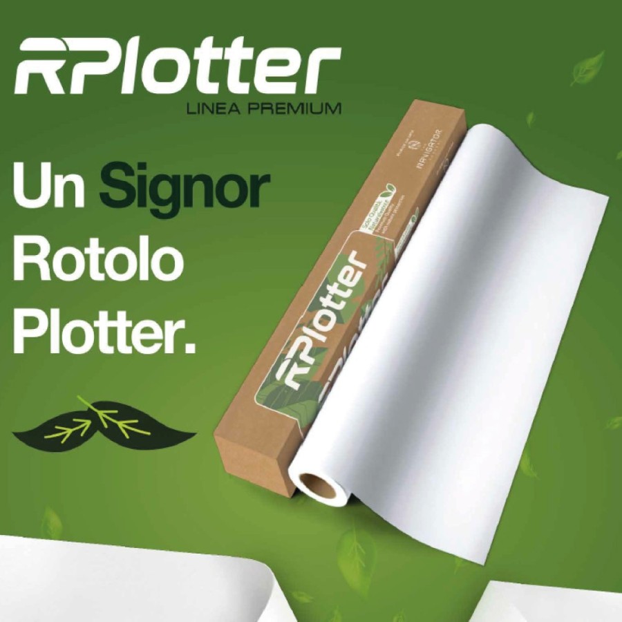 Conf. 4 pz  Rotoli Plotter A0 Carta Navigator - 91,4 cm x 50 m 90 g/mq 36" CIE 169 Premium