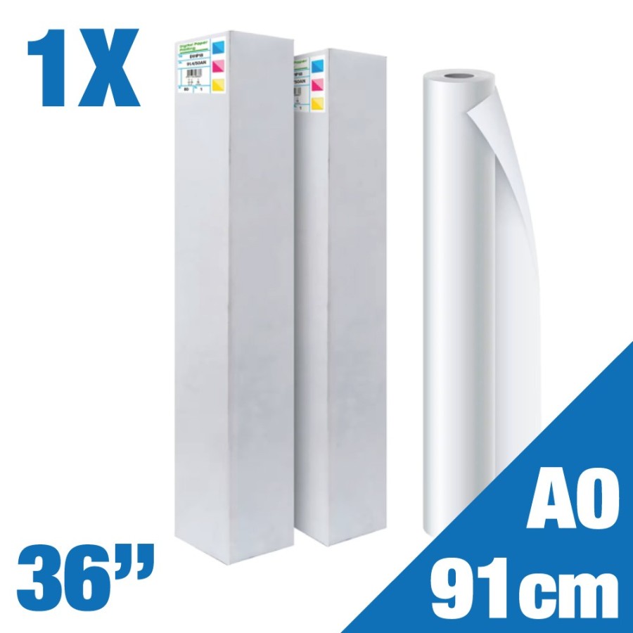 Rotolo A0 Carta Plotter Naturale - Rotolo A0 (91,4cm x 50m) 90 g/mq 36"