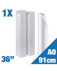 Rotolo A0 Carta Plotter Naturale - Rotolo A0 (91,4cm x 50m) 90 g/mq 36"