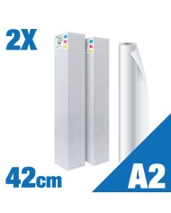 Conf. 2 Pz - Rotolo A2 Carta Plotter Naturale - (42,0cm x 50m) 90 g/mq