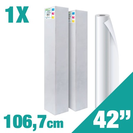 Rotolo 42" Carta Plotter Naturale - Rotolo A0+ (106,7 cm x 50 m) 90 g/mq