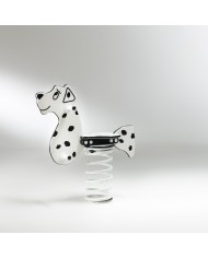 Gioco a molla " Dalmata" monoposto in polietilene da esterno per parchi, asili, ville e giardino
