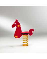 Gioco a molla  "Cavallone" monoposto in polietilene da esterno per parchi, asili, ville e giardino