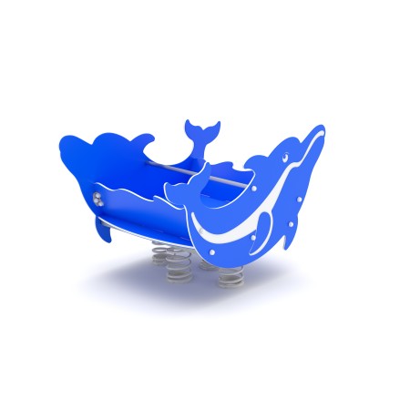 Gioco a molla " Delfino " in polietilene da esterno per parchi, asili, ville giardino