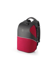 Tekniko TAB  - Zaino con Cavo Antifurto, Chiusura a Combinazione e Porta Usb ergonomico - Rosso