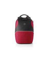Tekniko TAB  - Zaino con Cavo Antifurto, Chiusura a Combinazione e Porta Usb ergonomico - Rosso