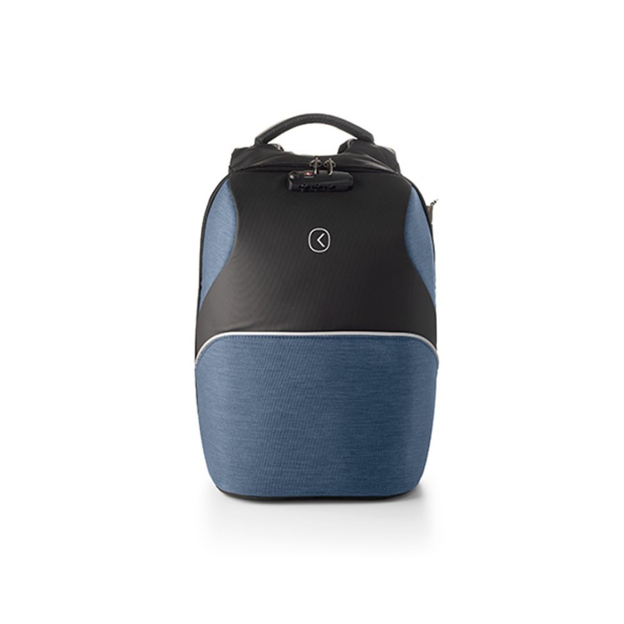 Tekniko TAB  - Zaino con Cavo Antifurto, Chiusura a Combinazione e Porta Usb ergonomico - Blu