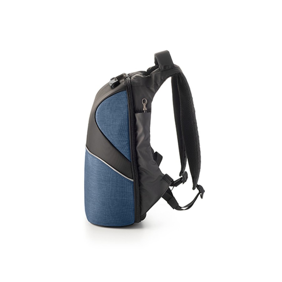 Tekniko TAB  - Zaino con Cavo Antifurto, Chiusura a Combinazione e Porta Usb ergonomico - Blu