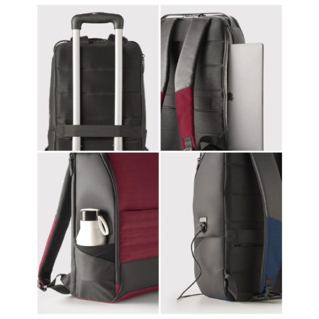 Zaino Tekniko Magnum antifurto serratura TSA dim. 47x16x31cm - Rosso