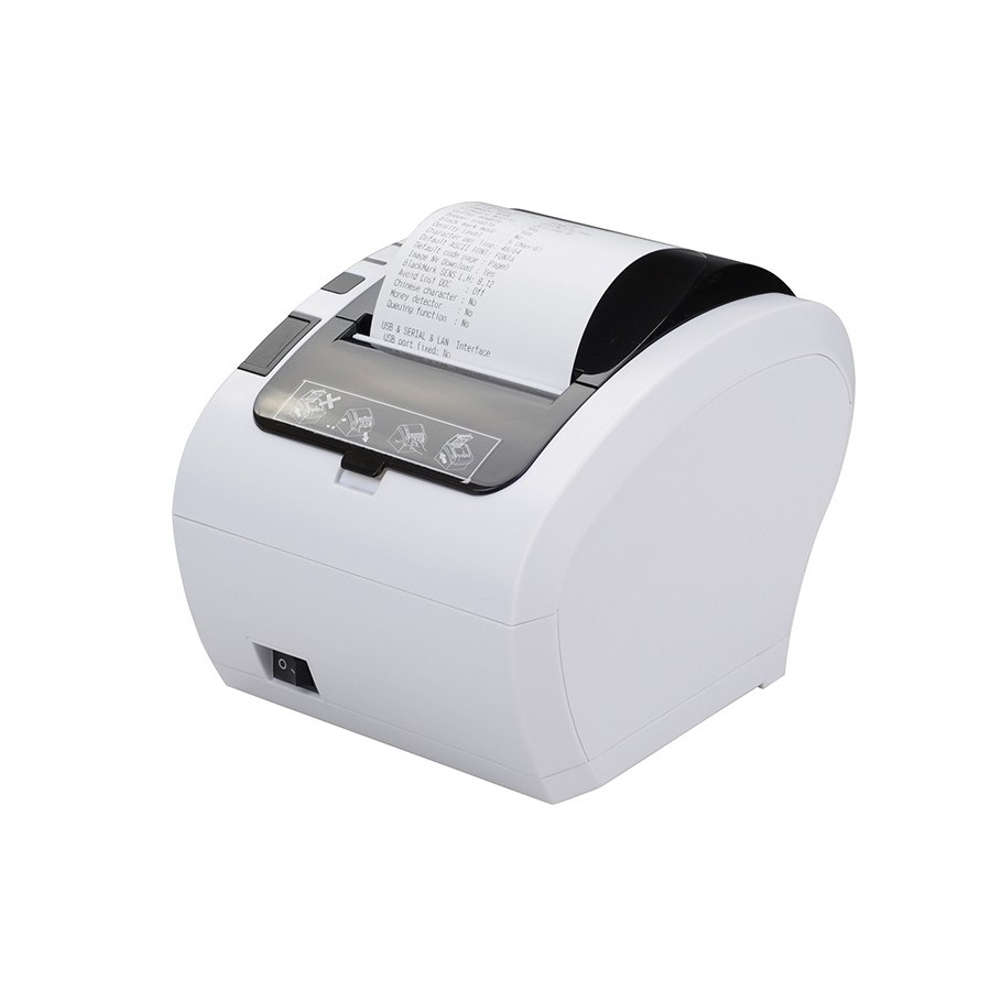 HLH-306 Stampante termica bianca 80mm 300mm/s - WIFI LAN USB RS232 con funzione stampa di coda