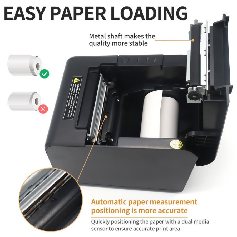 HLH-M804L Stampante termica 80mm USB + WIFI 230mm/s ricevute ticket barcode