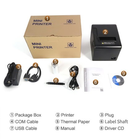 HLH-M804L Stampante termica 80mm USB + WIFI 230mm/s ricevute ticket barcode