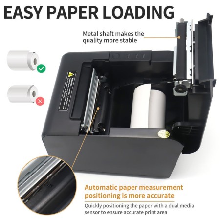 HLH-M804L Stampante termica 80mm USB + LAN  230mm/s ricevute ticket barcode