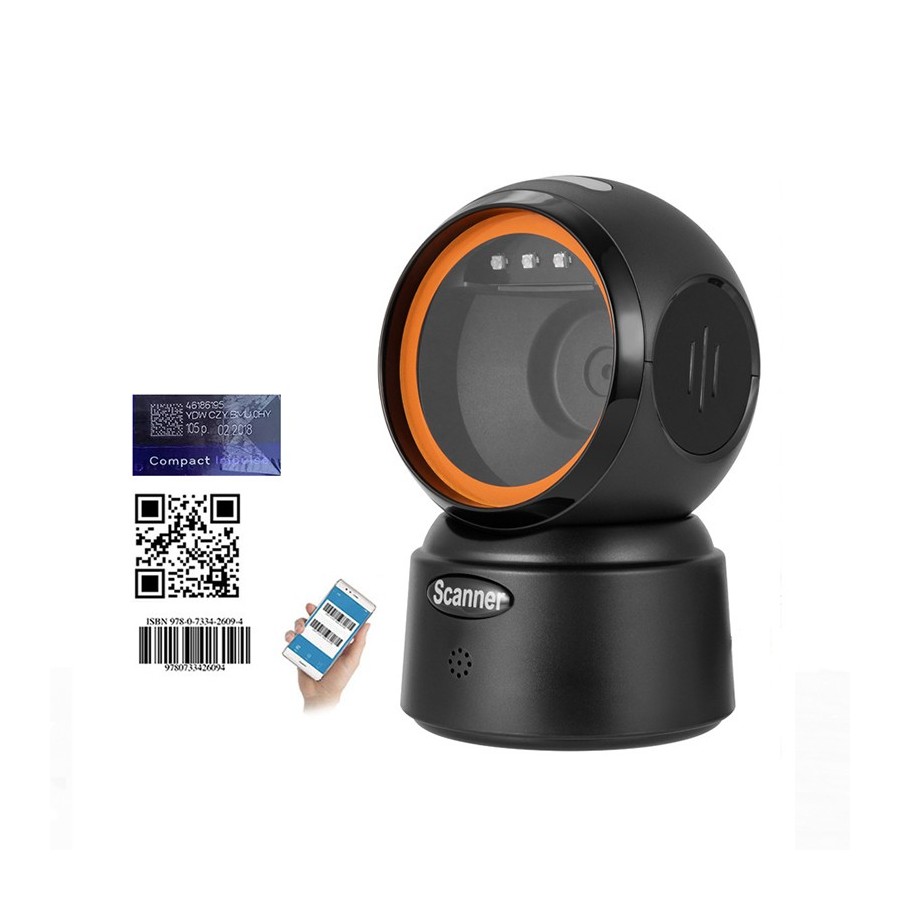 Scanner Barcode 1D 2D da Tavolo Wireless | Bluetooth & USB | Auto-Sense