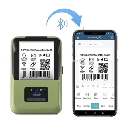 Stampante Etichette Termica DP27S | Portatile Bluetooth USB | 15-57mm 203DPI