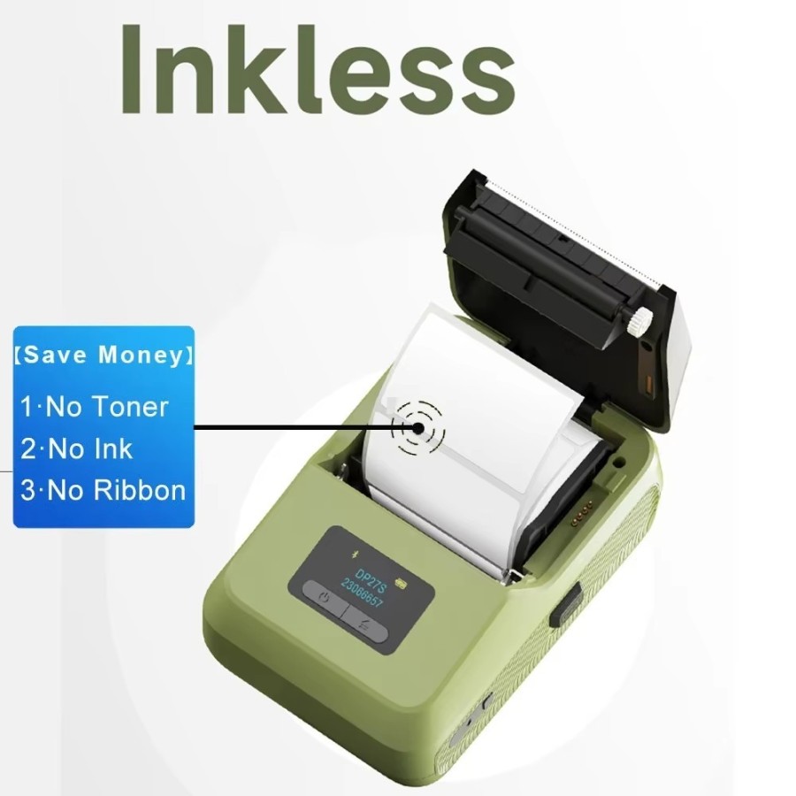 Stampante Etichette Termica DP27S | Portatile Bluetooth USB | 15-57mm 203DPI